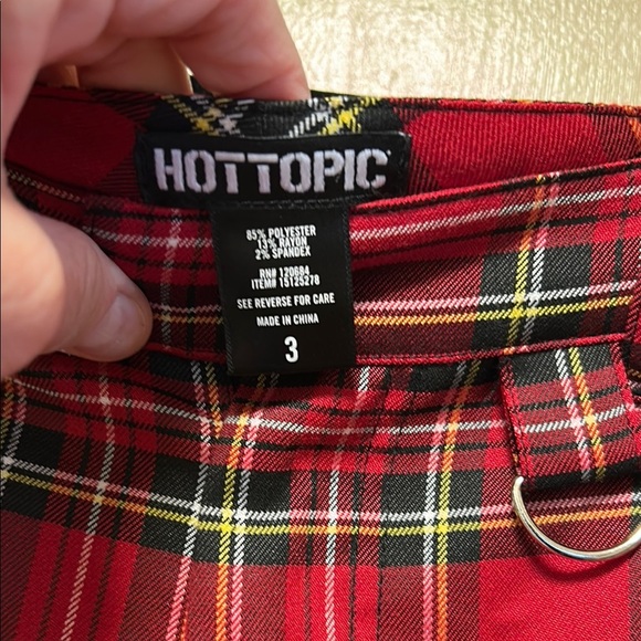 Hot Topic Plaid Jogger Pants High Rise Elastic Leg Red/Black Multicolor Sz 3 - Picture 4 of 9